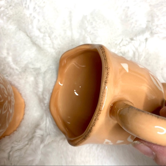 Cottagecore Style Bella Casa by Ganz Creamer & Sugar Set, Peach White Flowers - Picture 5 of 12